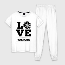 Пижама хлопковая женская Yamaha Love Classic, цвет: белый