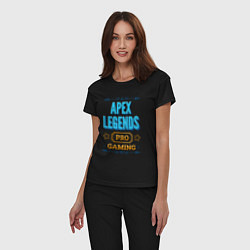 Пижама хлопковая женская Игра Apex Legends pro gaming, цвет: черный — фото 2