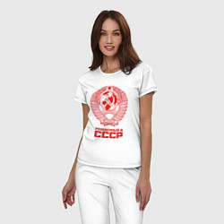 Пижама хлопковая женская Рожденный в СССР: Советский союз, цвет: белый — фото 2