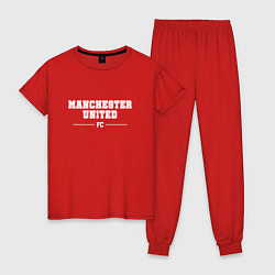 Пижама хлопковая женская Manchester United football club классика, цвет: красный