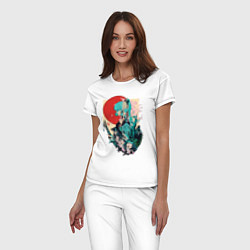 Пижама хлопковая женская Аяка самурай - Геншин Импакт, цвет: белый — фото 2