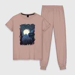 Пижама хлопковая женская Джип и пропасть, цвет: пыльно-розовый