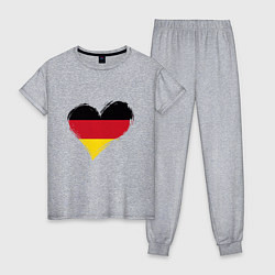 Пижама хлопковая женская Сердце - Германия, цвет: меланж
