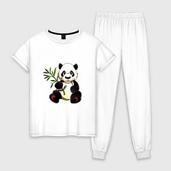 Женская пижама Панда кушает бамбук