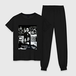 Пижама хлопковая женская Depeche Mode 101 Vintage 1988, цвет: черный