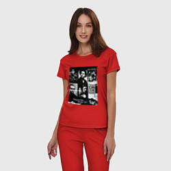 Пижама хлопковая женская Depeche Mode 101 Vintage 1988, цвет: красный — фото 2