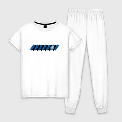 Пижама хлопковая женская FC Inter - Striped Crewneck 202223, цвет: белый