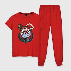 Пижама хлопковая женская Пудж арт, цвет: красный