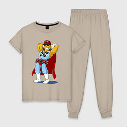 Пижама хлопковая женская Duffman - Simpsons, цвет: миндальный