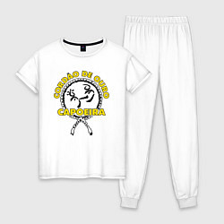 Пижама хлопковая женская Capoeira Cordao de ouro, цвет: белый