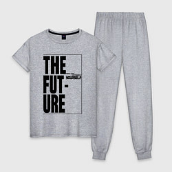Пижама хлопковая женская Future - The best way to predict yourself, цвет: меланж