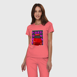 Пижама хлопковая женская Supra A70 MK3 JDM, цвет: коралловый — фото 2