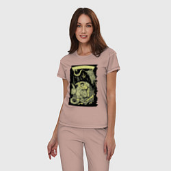 Пижама хлопковая женская Rebels & Buccaneers, цвет: пыльно-розовый — фото 2