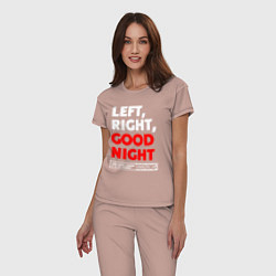 Пижама хлопковая женская Left righte good night, цвет: пыльно-розовый — фото 2