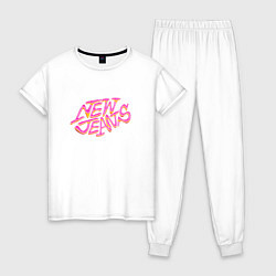 Пижама хлопковая женская New Jeans, цвет: белый