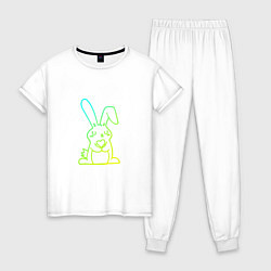 Пижама хлопковая женская Love - Rabbit, цвет: белый