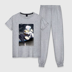 Пижама хлопковая женская Люси вспоминает Дэвида, цвет: меланж