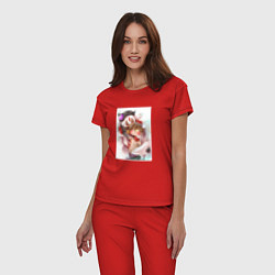 Пижама хлопковая женская Красавчик Рэг, цвет: красный — фото 2