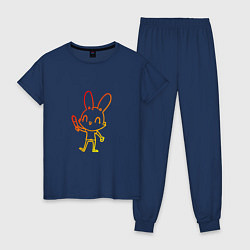 Пижама хлопковая женская Солнечный кролик, цвет: тёмно-синий
