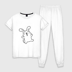 Пижама хлопковая женская Happy Bunny, цвет: белый