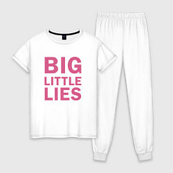 Пижама хлопковая женская Big Little Lies logo, цвет: белый