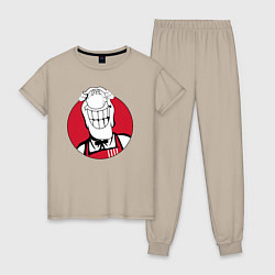 Пижама хлопковая женская Доктор Ливси - KFC Edition, цвет: миндальный
