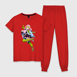 Пижама хлопковая женская Мицури Канроджи - Клинок Демонов, цвет: красный