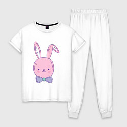 Пижама хлопковая женская Водяной кролик 2023, цвет: белый