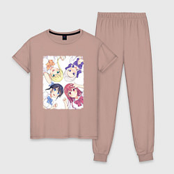 Пижама хлопковая женская Девушки Наоя - Мои девушки, цвет: пыльно-розовый