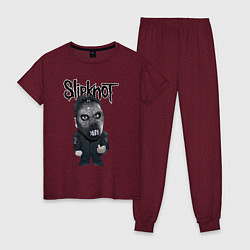 Пижама хлопковая женская Седьмой Slipknot, цвет: меланж-бордовый