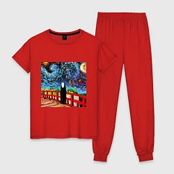 Пижама хлопковая женская Безликий Гог, цвет: красный