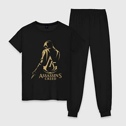 Пижама хлопковая женская Assassins creed 15 лет, цвет: черный