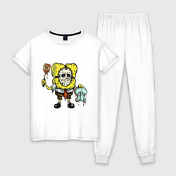 Пижама хлопковая женская Horror Bob, цвет: белый