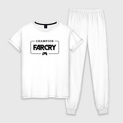 Пижама хлопковая женская Far Cry gaming champion: рамка с лого и джойстиком, цвет: белый