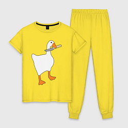 Пижама хлопковая женская Опасный гусь, цвет: желтый