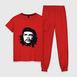 Пижама хлопковая женская Coloured Che, цвет: красный