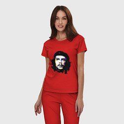 Пижама хлопковая женская Coloured Che, цвет: красный — фото 2