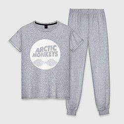 Пижама хлопковая женская Arctic Monkeys rock, цвет: меланж