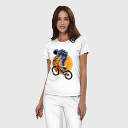 Пижама хлопковая женская Space rider, цвет: белый — фото 2