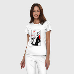 Пижама хлопковая женская Пауэр из манги chainman saw, цвет: белый — фото 2