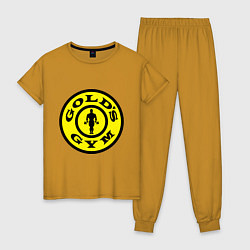 Пижама хлопковая женская Golds GYM, цвет: горчичный