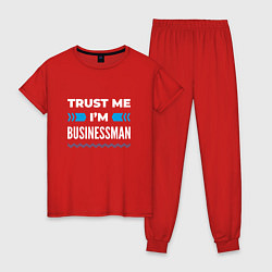 Пижама хлопковая женская Trust me Im businessman, цвет: красный