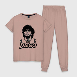Пижама хлопковая женская Dios Diego, цвет: пыльно-розовый