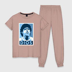 Пижама хлопковая женская Dios Maradona, цвет: пыльно-розовый