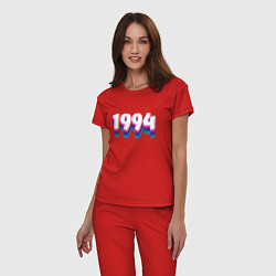 Пижама хлопковая женская Made in 1994 vintage art, цвет: красный — фото 2