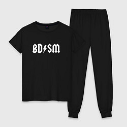 Пижама хлопковая женская BDSM мем, цвет: черный
