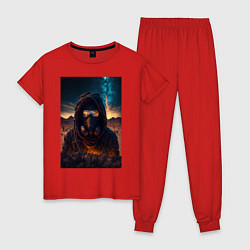 Пижама хлопковая женская Пусстынный странник, цвет: красный