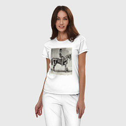 Пижама хлопковая женская Конный гренадер, цвет: белый — фото 2