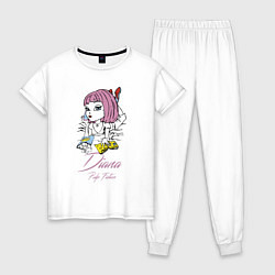 Пижама хлопковая женская Diana - pulp fiction, цвет: белый