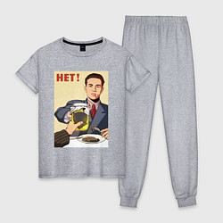 Пижама хлопковая женская Кротовуха советский плакат, цвет: меланж